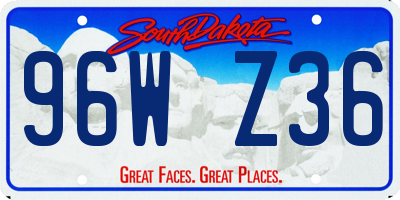 SD license plate 96WZ36