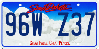 SD license plate 96WZ37