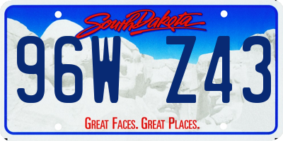 SD license plate 96WZ43
