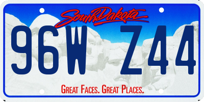 SD license plate 96WZ44