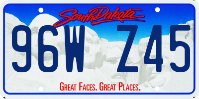 SD license plate 96WZ45