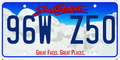 SD license plate 96WZ50
