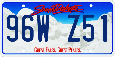 SD license plate 96WZ51