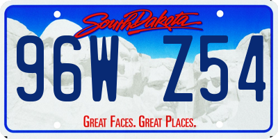 SD license plate 96WZ54