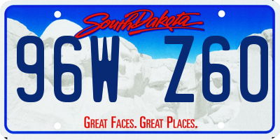 SD license plate 96WZ60