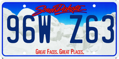 SD license plate 96WZ63