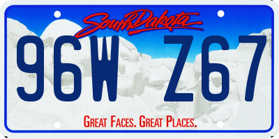 SD license plate 96WZ67