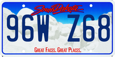 SD license plate 96WZ68