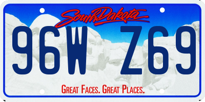 SD license plate 96WZ69