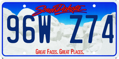 SD license plate 96WZ74