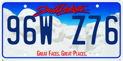 SD license plate 96WZ76