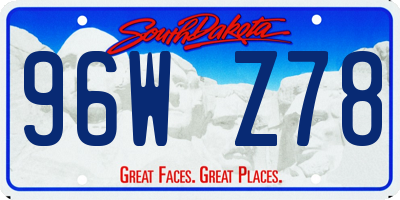 SD license plate 96WZ78