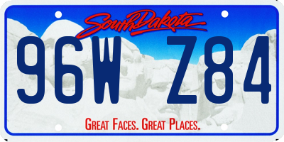 SD license plate 96WZ84