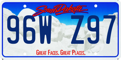 SD license plate 96WZ97