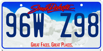 SD license plate 96WZ98