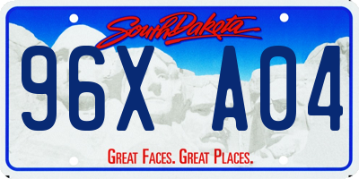 SD license plate 96XA04