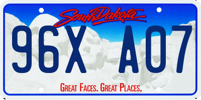 SD license plate 96XA07