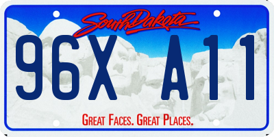 SD license plate 96XA11