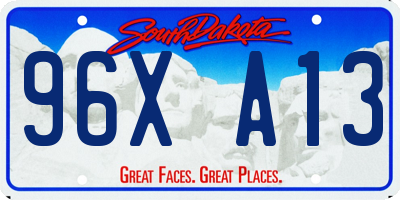 SD license plate 96XA13