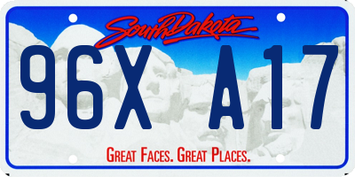 SD license plate 96XA17