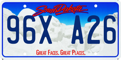 SD license plate 96XA26