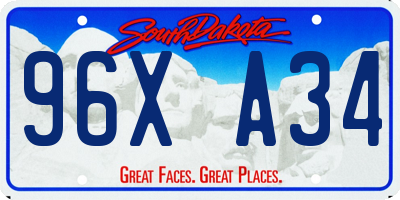SD license plate 96XA34