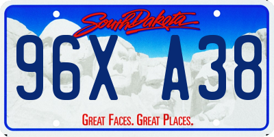 SD license plate 96XA38