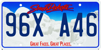SD license plate 96XA46