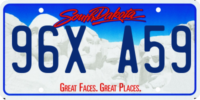 SD license plate 96XA59