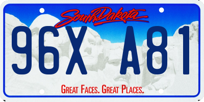 SD license plate 96XA81
