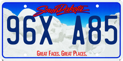 SD license plate 96XA85