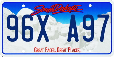 SD license plate 96XA97