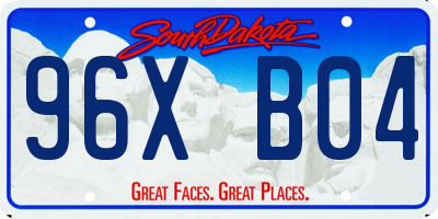 SD license plate 96XB04