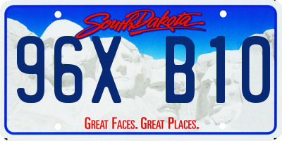 SD license plate 96XB10