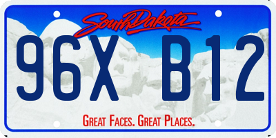 SD license plate 96XB12