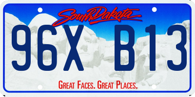 SD license plate 96XB13