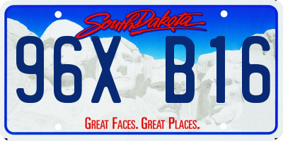 SD license plate 96XB16