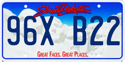 SD license plate 96XB22