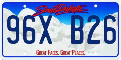 SD license plate 96XB26