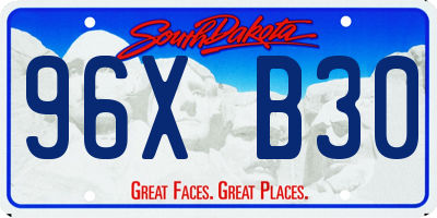 SD license plate 96XB30