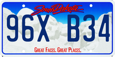 SD license plate 96XB34