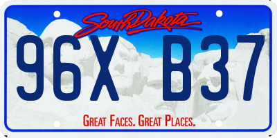 SD license plate 96XB37