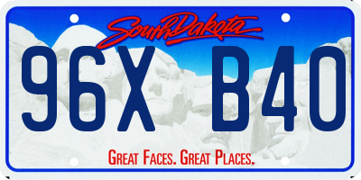 SD license plate 96XB40
