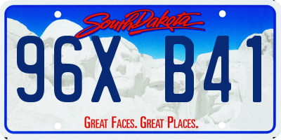 SD license plate 96XB41