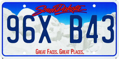 SD license plate 96XB43