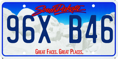 SD license plate 96XB46