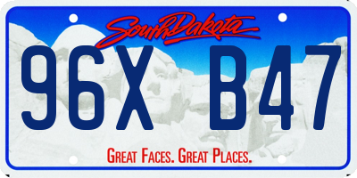 SD license plate 96XB47