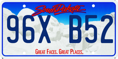 SD license plate 96XB52