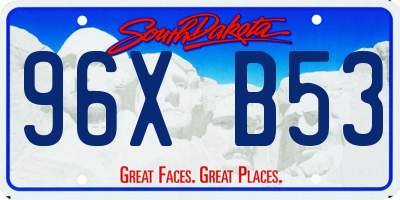 SD license plate 96XB53