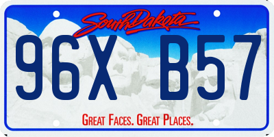 SD license plate 96XB57